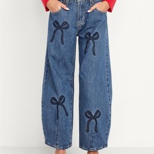Old Navy Printed Super Baggy Barrel Leg Jeans